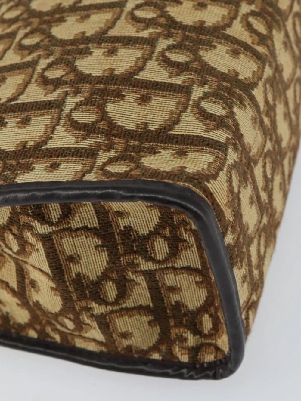 Christian Dior Trotter Canvas Shoulder Bag Beige Gold Auth - Picture 8 of 15